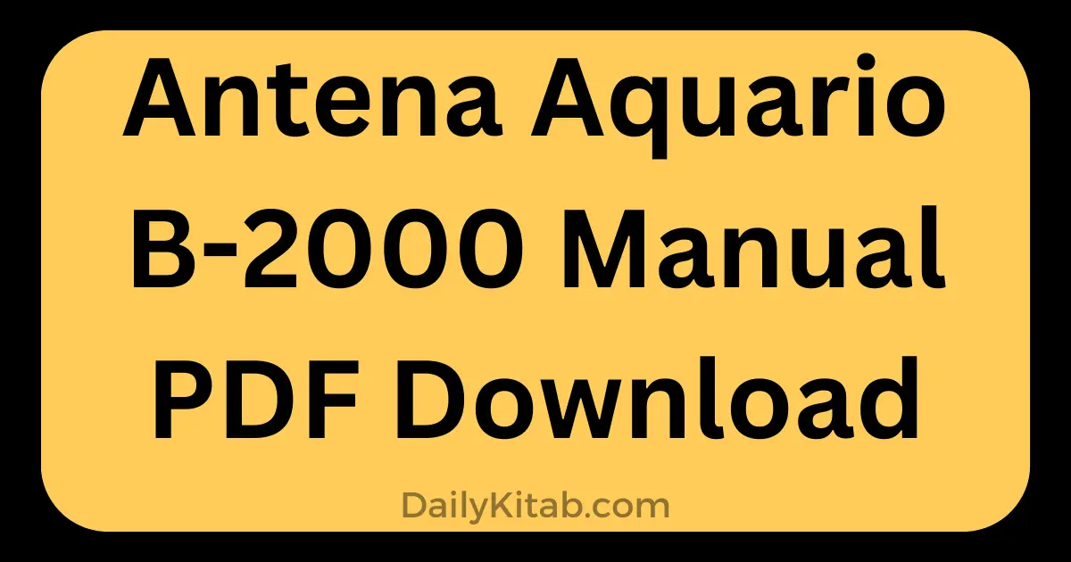Antena Aquario B-2000 Manual PDF Download in Portuguese